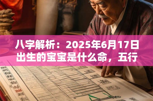 八字解析：2025年6月17日出生的宝宝是什么命，五行缺什么