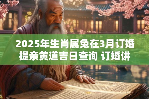 2025年生肖属兔在3月订婚提亲黄道吉日查询 订婚讲究事宜