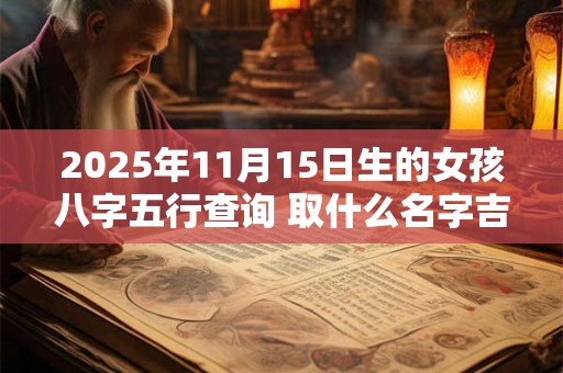 2025年11月15日生的女孩八字五行查询 取什么名字吉利