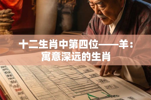 十二生肖中第四位——羊:寓意深远的生肖 十二生肖中第四位——羊:寓意深远的生肖