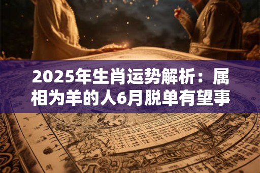 2025年生肖运势解析：属相为羊的人6月脱单有望事业突破