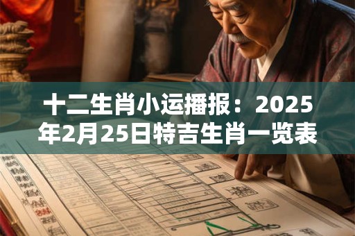 十二生肖小运播报：2025年2月25日特吉生肖一览表