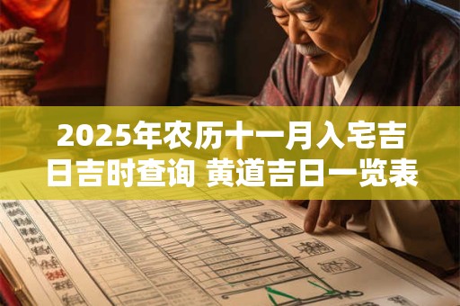 2025年农历十一月入宅吉日吉时查询 黄道吉日一览表