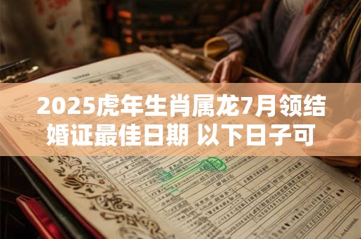 2025虎年生肖属龙7月领结婚证最佳日期 以下日子可参考