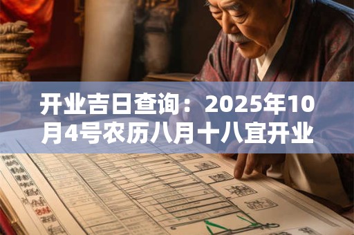 开业吉日查询：2025年10月4号农历八月十八宜开业吗