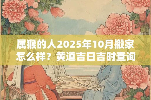 属猴的人2025年10月搬家怎么样？黄道吉日吉时查询一览表