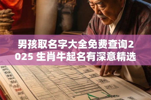 男孩取名字大全免费查询2025 生肖牛起名有深意精选
