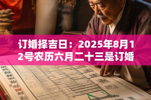 订婚择吉日：2025年8月12号农历六月二十三是订婚吉日吗