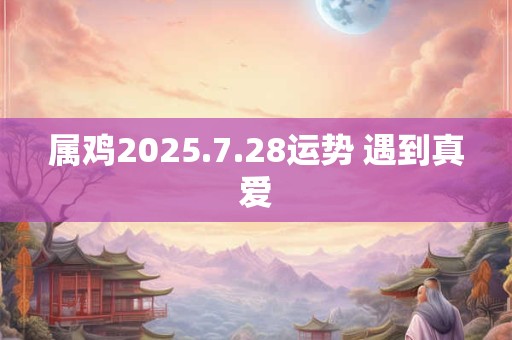 属鸡2025.7.28运势 遇到真爱