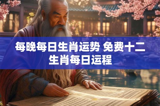 详细阅读:每晚每日生肖运势 免费十二生肖每日运程 每晚每日生肖运势 免费十二生肖每日运程