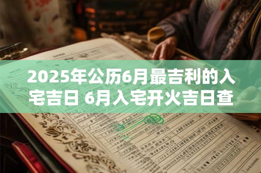 2025年公历6月最吉利的入宅吉日 6月入宅开火吉日查询