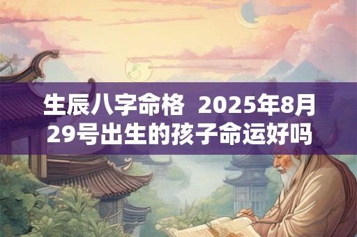 生辰八字命格  2025年8月29号出生的孩子命运好吗