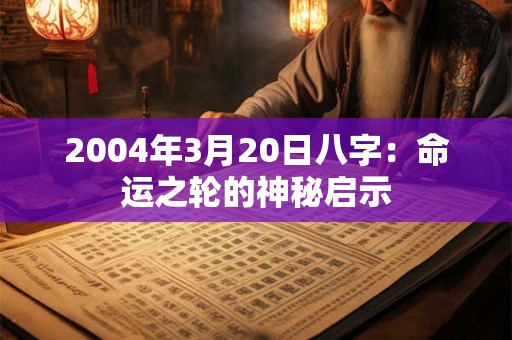 2004年3月20日八字：命运之轮的神秘启示