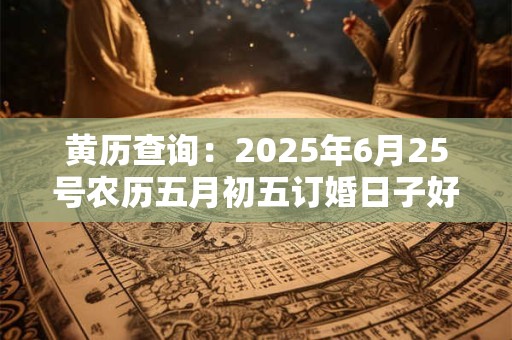 黄历查询：2025年6月25号农历五月初五订婚日子好吗