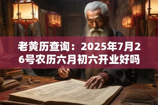 老黄历查询：2025年7月26号农历六月初六开业好吗