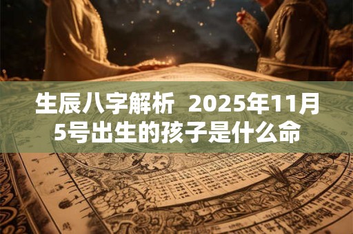 生辰八字解析  2025年11月5号出生的孩子是什么命
