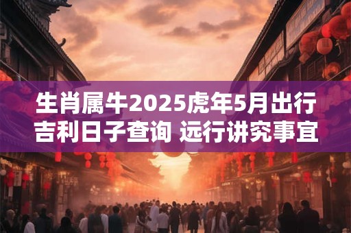 生肖属牛2025虎年5月出行吉利日子查询 远行讲究事宜