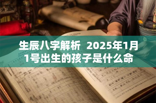 生辰八字解析  2025年1月1号出生的孩子是什么命