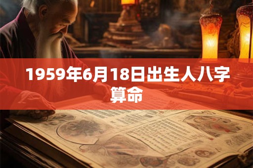 1959年6月18日出生人八字算命