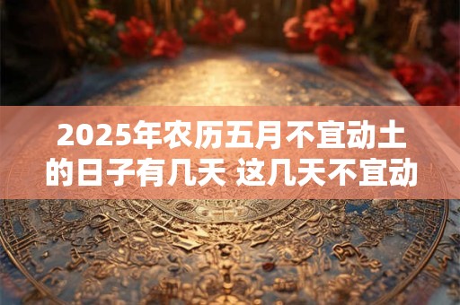 2025年农历五月不宜动土的日子有几天 这几天不宜动土