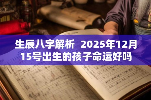 生辰八字解析  2025年12月15号出生的孩子命运好吗