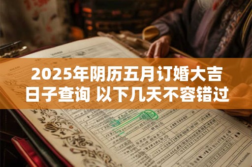 2025年阴历五月订婚大吉日子查询 以下几天不容错过
