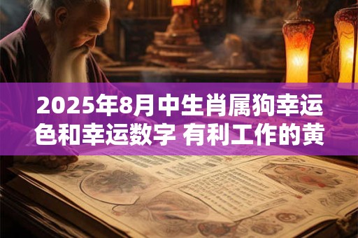 2025年8月中生肖属狗幸运色和幸运数字 有利工作的黄色