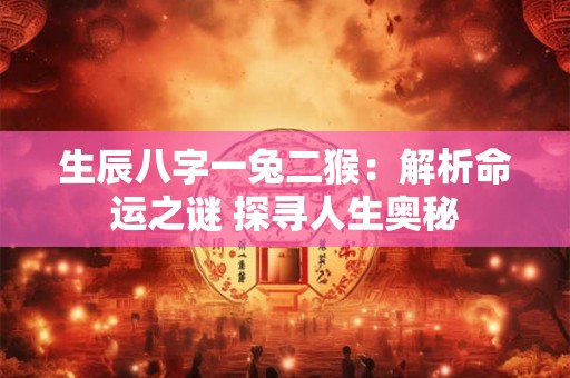 生辰八字一兔二猴:解析命运之谜 探寻人生奥秘 生辰八字一兔二猴:解析命运之谜 探寻人生奥秘