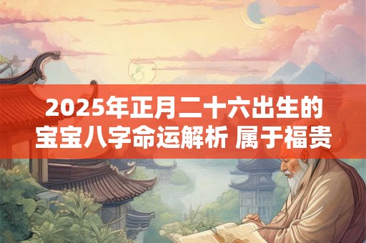 2025年正月二十六出生的宝宝八字命运解析 属于福贵命格