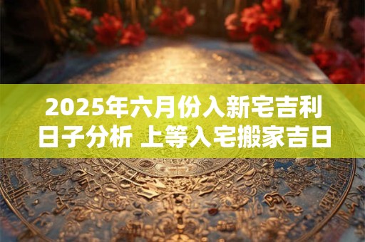 2025年六月份入新宅吉利日子分析 上等入宅搬家吉日