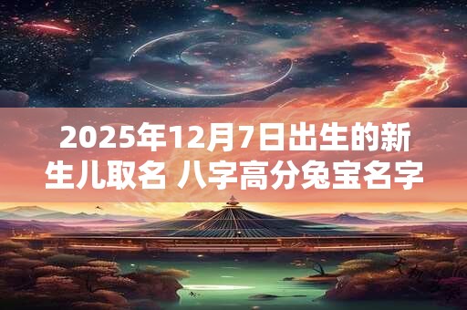 2025年12月7日出生的新生儿取名 八字高分兔宝名字