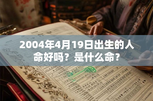 2004年4月19日出生的人命好吗？是什么命？