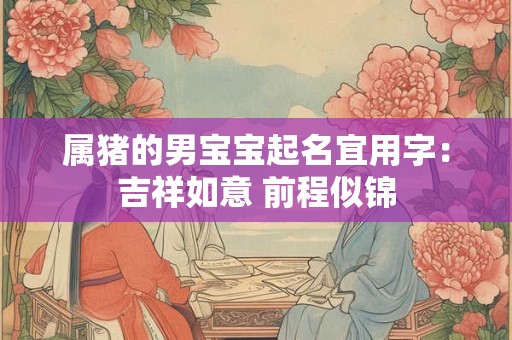 属猪的男宝宝起名宜用字:吉祥如意 前程似锦 属猪的男宝宝起名宜用字:吉祥如意 前程似锦
