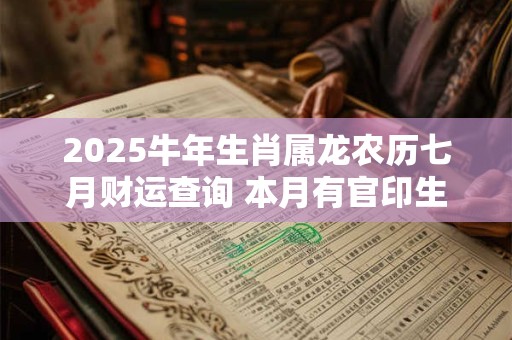 2025牛年生肖属龙农历七月财运查询 本月有官印生财之势