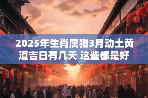2025年生肖属猪3月动土黄道吉日有几天 这些都是好日子