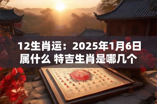 12生肖运：2025年1月6日属什么 特吉生肖是哪几个