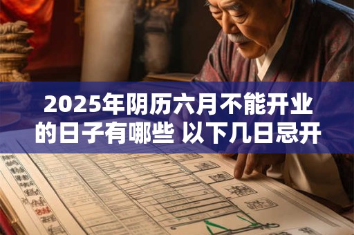2025年阴历六月不能开业的日子有哪些 以下几日忌开张
