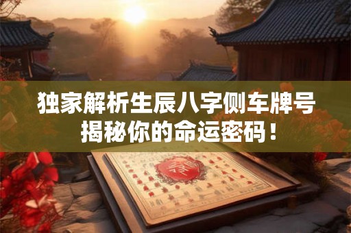 独家解析生辰八字侧车牌号 揭秘你的命运密码! 独家解析生辰八字侧车牌号 揭秘你的命运密码!