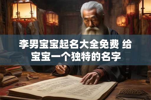 李男宝宝起名大全免费 给宝宝一个独特的名字
