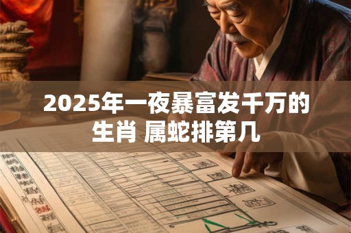 2025年一夜暴富发千万的生肖 属蛇排第几