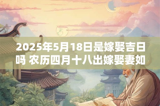 2025年5月18日是嫁娶吉日吗 农历四月十八出嫁娶妻如何
