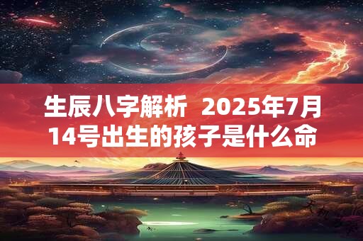 生辰八字解析  2025年7月14号出生的孩子是什么命