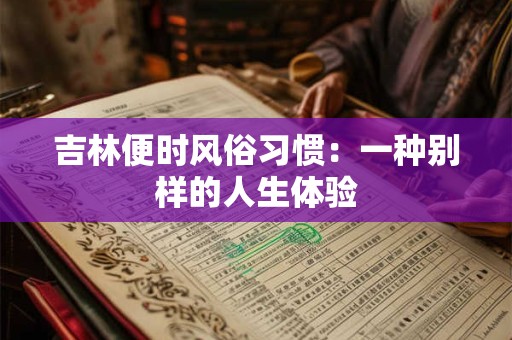 吉林便时风俗习惯：一种别样的人生体验