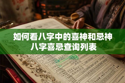 如何看八字中的喜神和忌神 八字喜忌查询列表 如何看八字中的喜神和忌神 八字喜忌查询列表