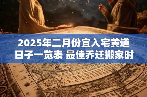 2025年二月份宜入宅黄道日子一览表 最佳乔迁搬家时机