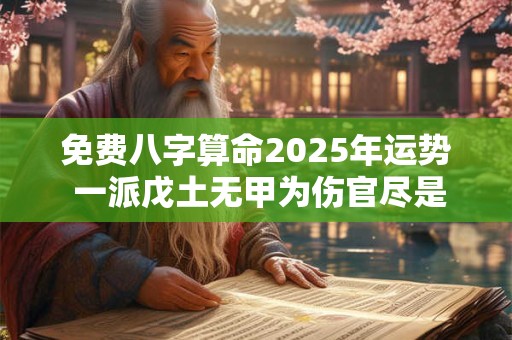 免费八字算命2025年运势 一派戊土无甲为伤官尽是什么意思