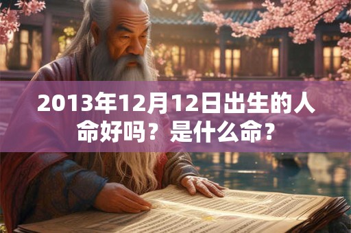 2013年12月12日出生的人命好吗？是什么命？