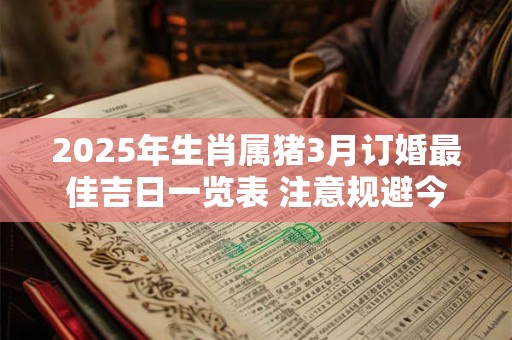 2025年生肖属猪3月订婚最佳吉日一览表 注意规避今日所冲