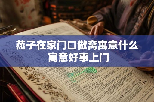 燕子在家门口做窝寓意什么 寓意好事上门