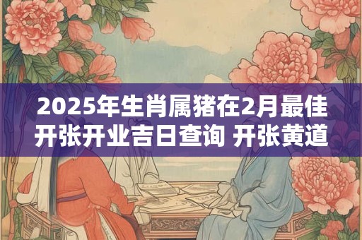 详细阅读:2025年生肖属猪在2月最佳开张开业吉日查询 开张黄道日子 2025年生肖属猪在2月最佳开张开业吉日查询 开张黄道日子